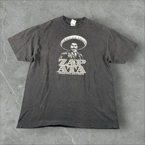 Vintage Emiliano Zapata Shirt Men Large Black 90s Y2K Mexican Revolutionary RATM